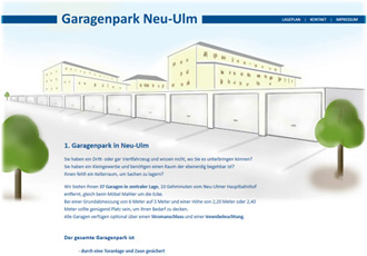 Homepage Garagenpark Neu-Ulm