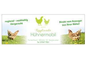 Banner Hühnermobil Regglisweiler